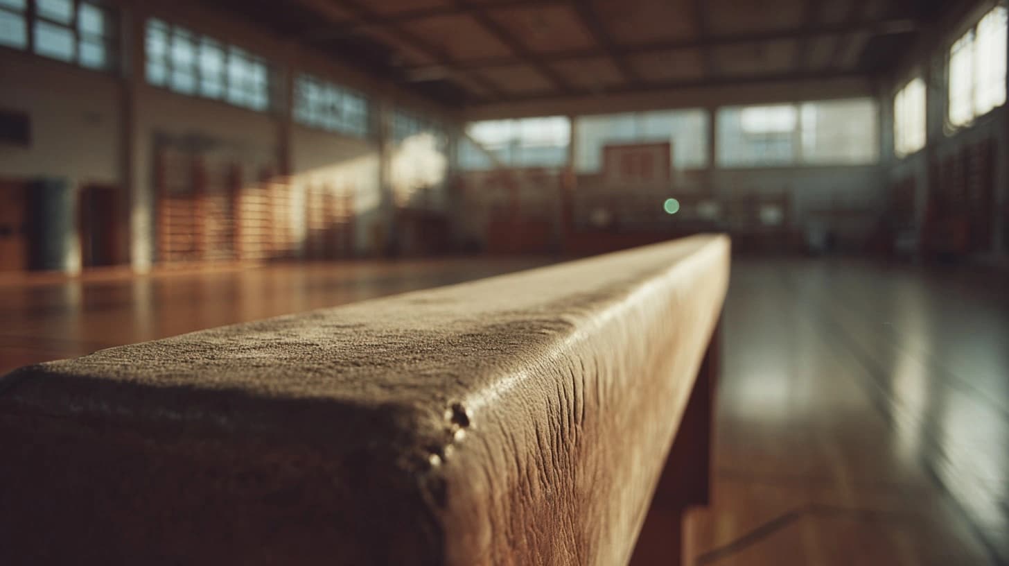 Gymnastikbereich mit Holzbalken